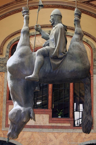 Famous hanging Horse statue