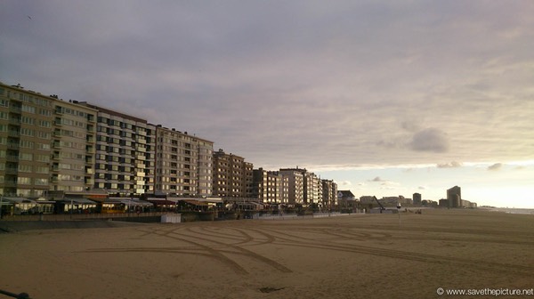 Ostend boulevard sunset
