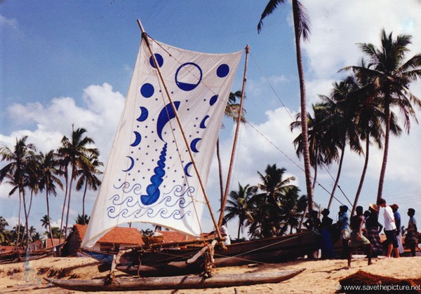 Sri Lanka catamaran art, proud fisherman