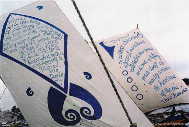 Sri Lanka catamaran art and poetry, Marcel van Maele en Theo Fransen
