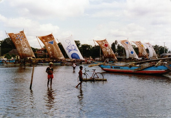 Sri Lanka catamaran art painted sails exibition