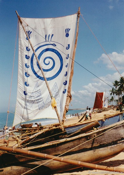 Sri Lanka catamaran art, the blue snake